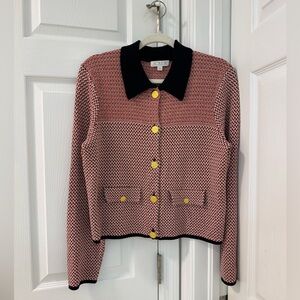 J.crew Sweater lady jacket in herringbone red black size medium